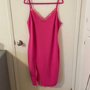 PLUS Pink Lace Trim MIDI Dress NWT